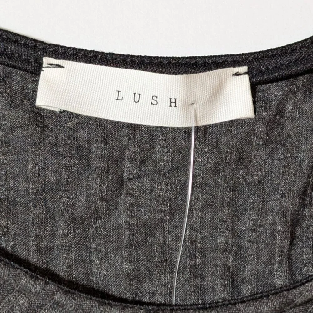 Lush Bodycon Dress NWT Sleeveless Asymmetrical Maxi Dress Small Charcoal Gray‎
